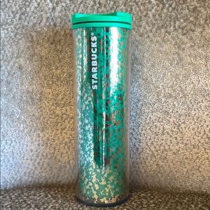 Starbucks gold and green foil travel tumbler 16oz 2020